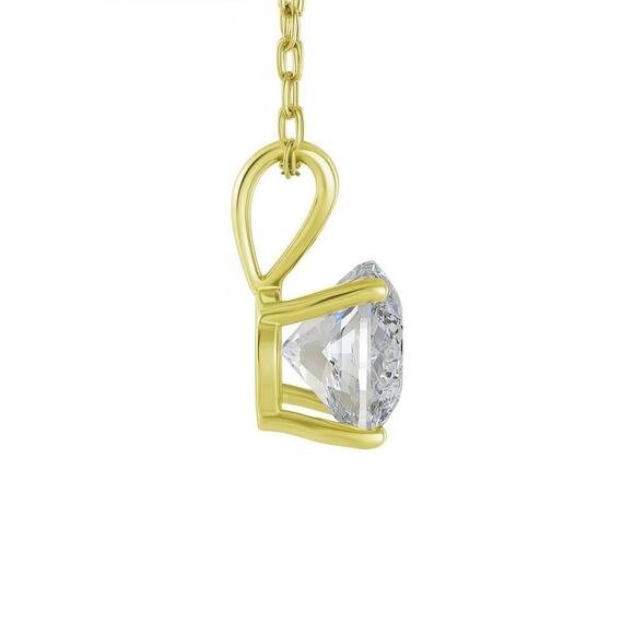 1ct Lab Grown Diamond Necklace | G VS Round Brilliant | 14K Gold - Picture 2 of 6